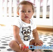 Cartoon Raccoon Baby Jersey Onesie
